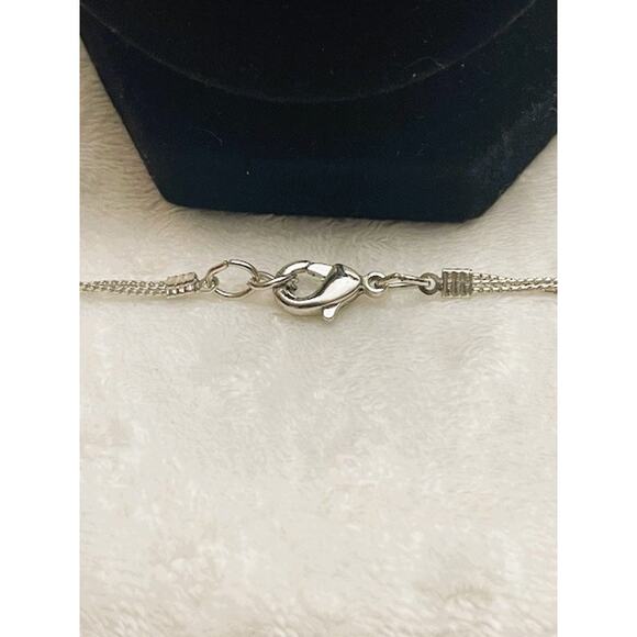 Multi-Strand Layered Silver Tone/Sea Foam Green Glass Beaded Necklace - Picture 4 of 4